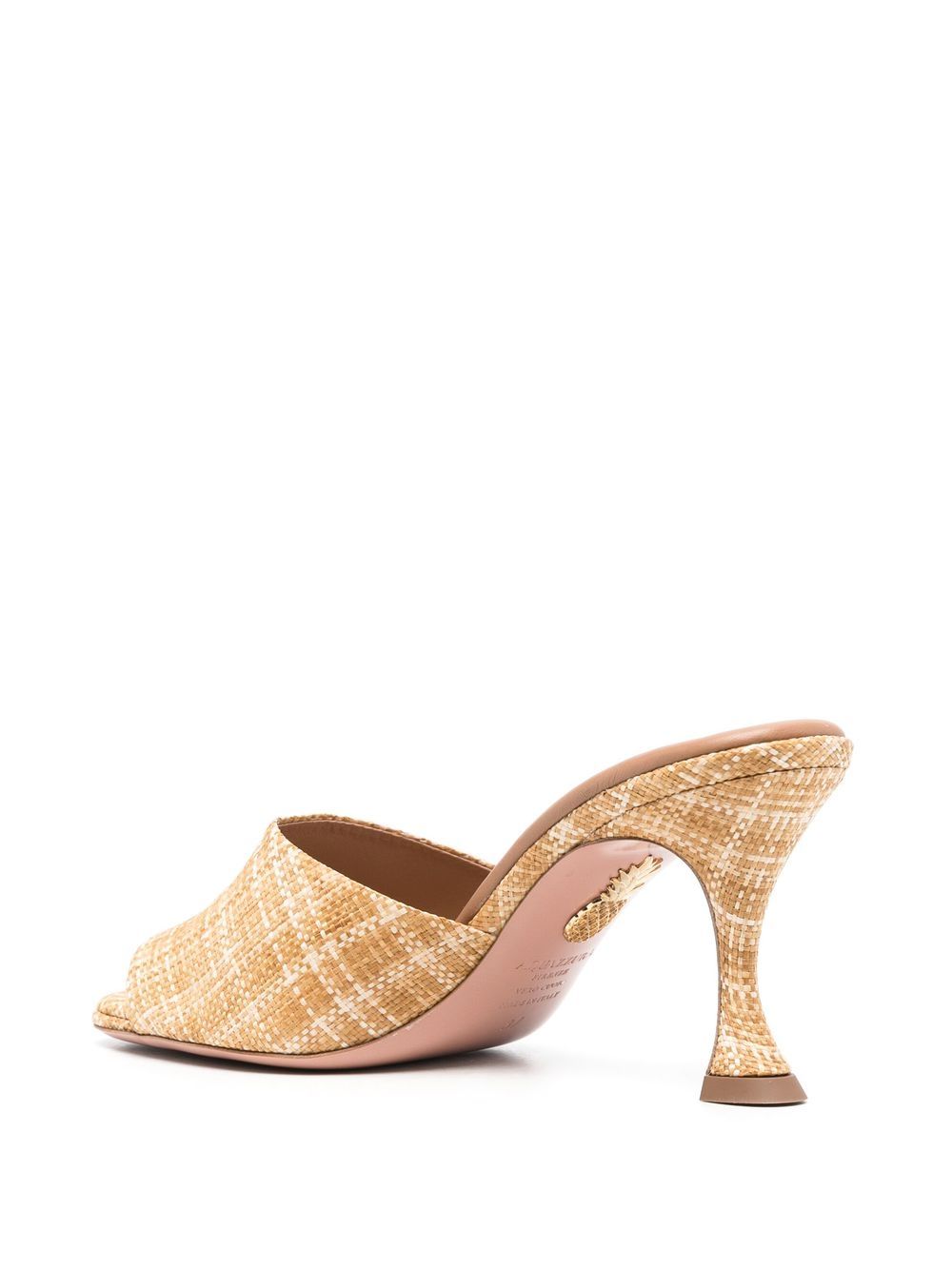 Shop Aquazzura Violette 95 Mm Mules In Neutrals