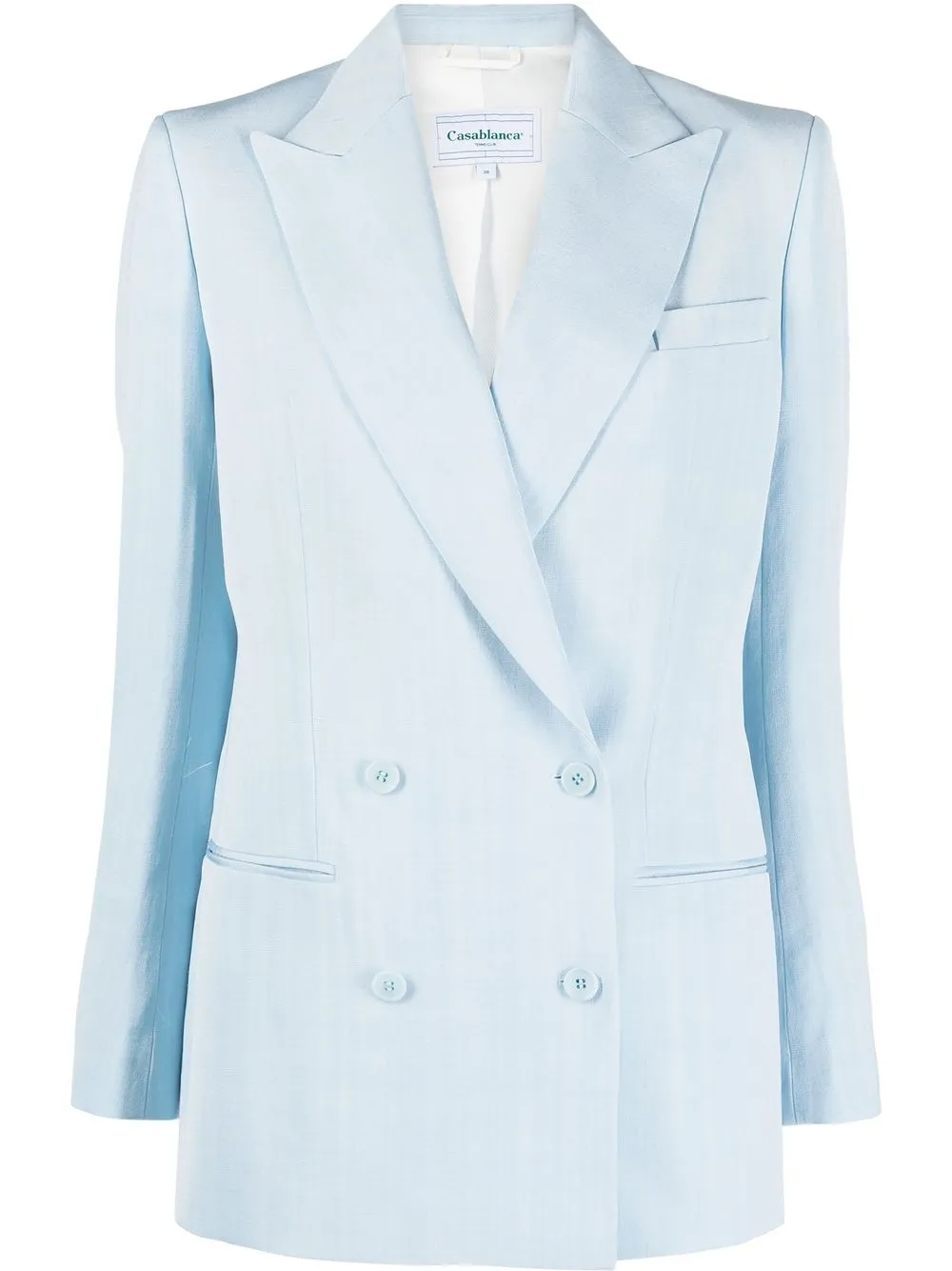 casablanca blazer croisé à revers pointus - bleu