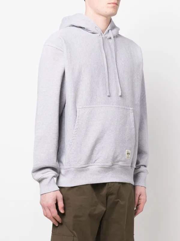 On HOODIE グレー　サイズL 中古 Stüssy long-sleeve Hoodie | Grey | FARFETCH