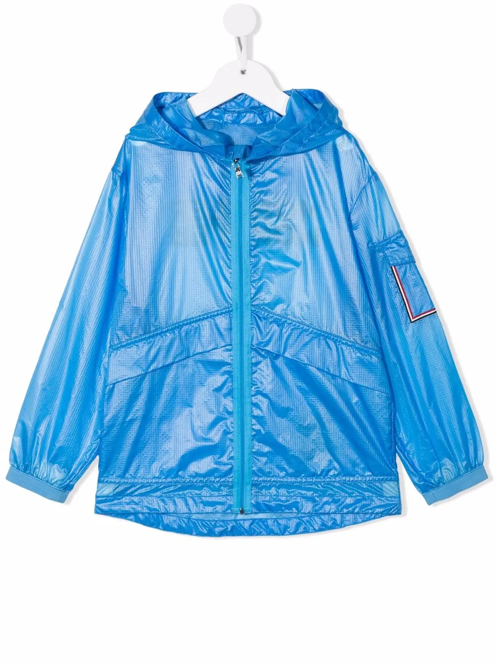 

Moncler Enfant impermeable con logo estampado - Azul