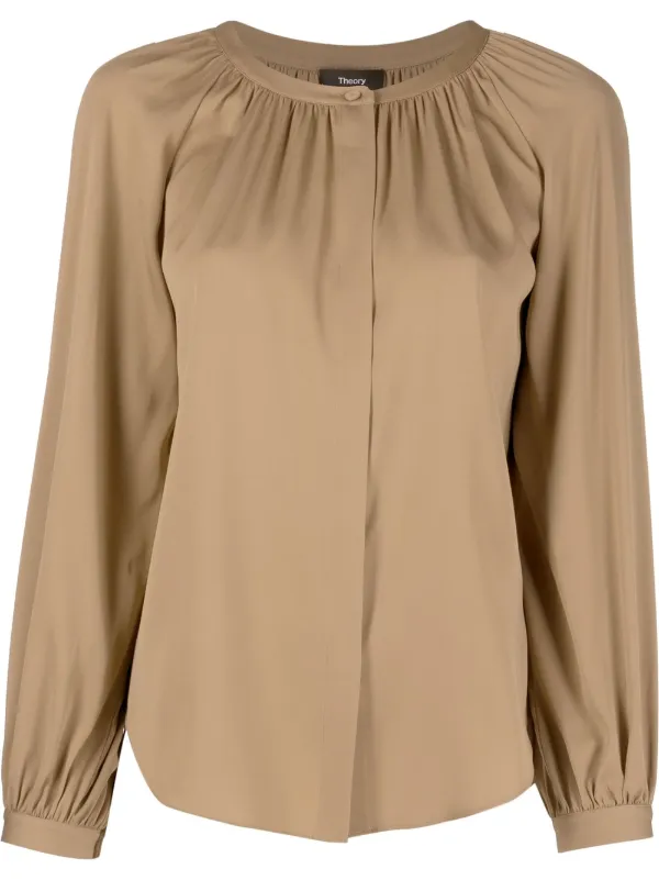 theory stretch silk blouse
