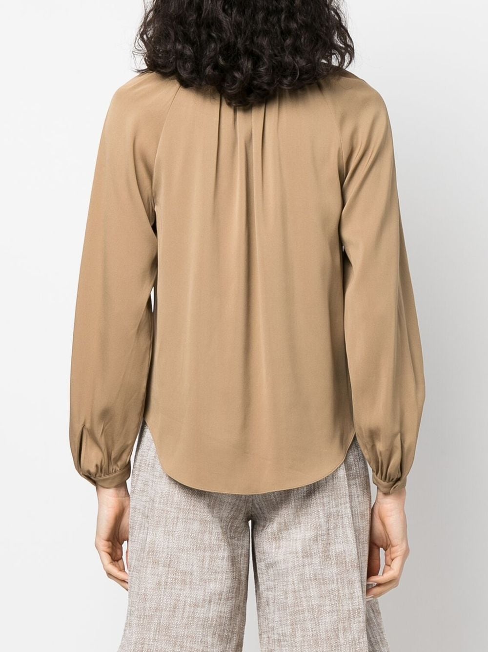 Theory gathered stretch-silk blouse | Smart Closet