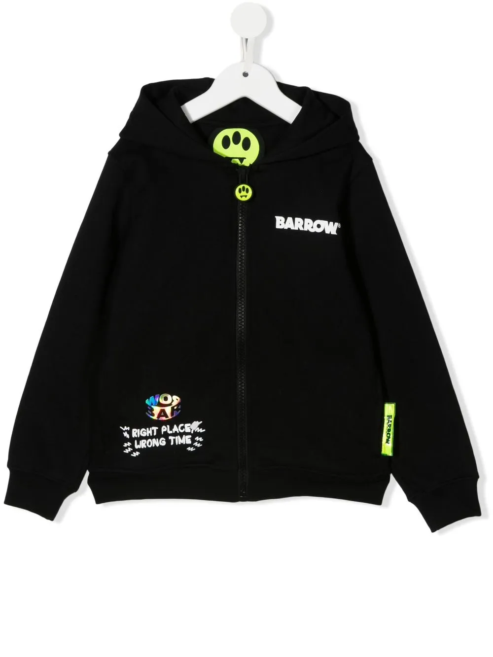 

Barrow kids logo-print zipped hoodie - Black