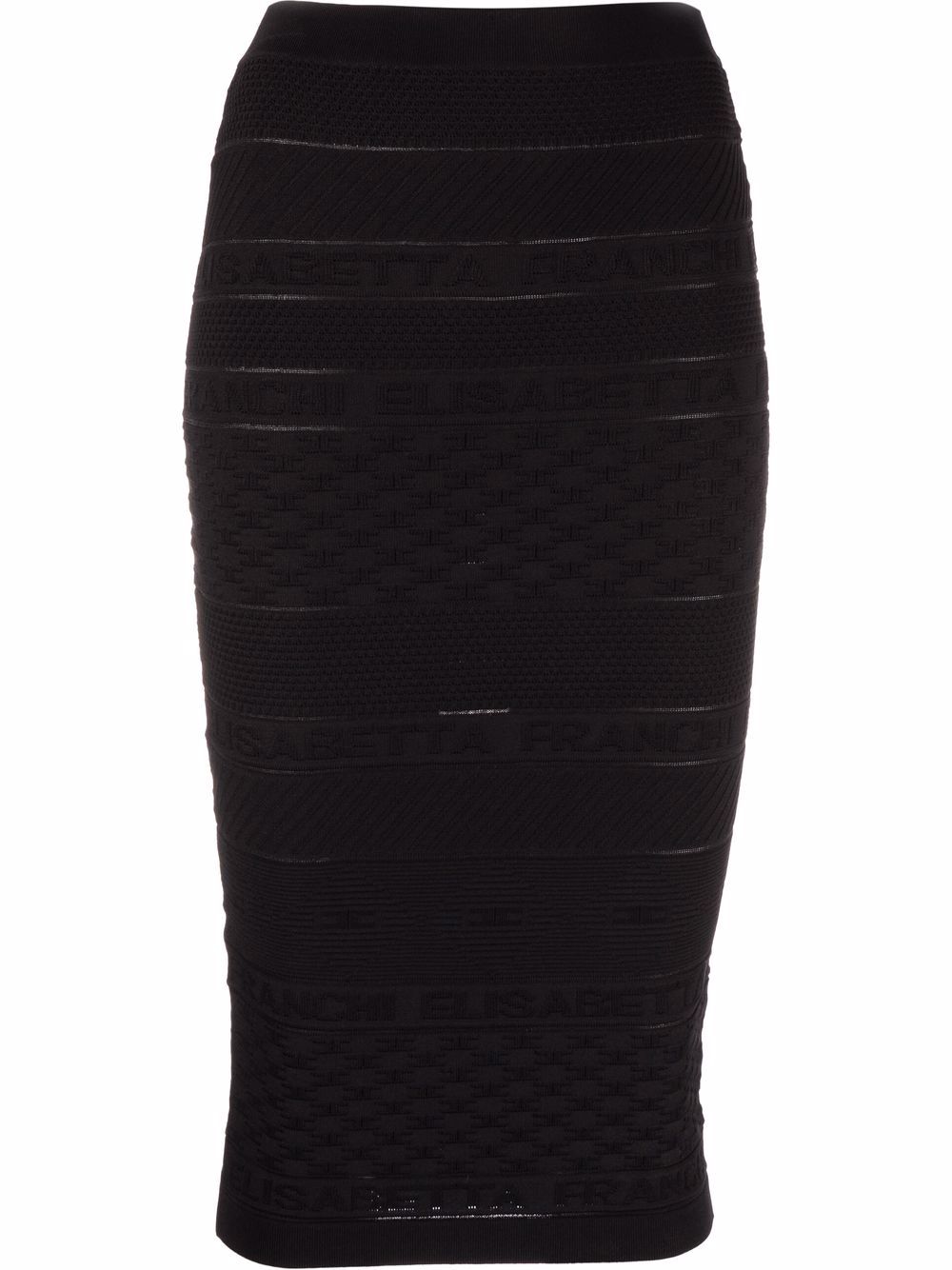 Elisabetta Franchi logo-panelled Knit Pencil Skirt - Farfetch