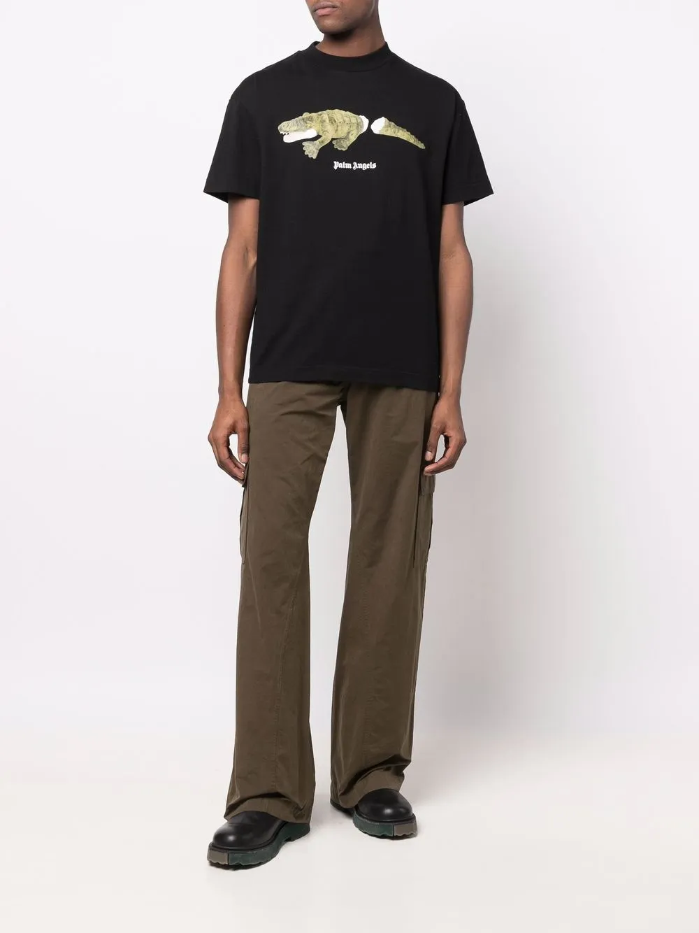 Palm Angels T-shirt met print - Zwart