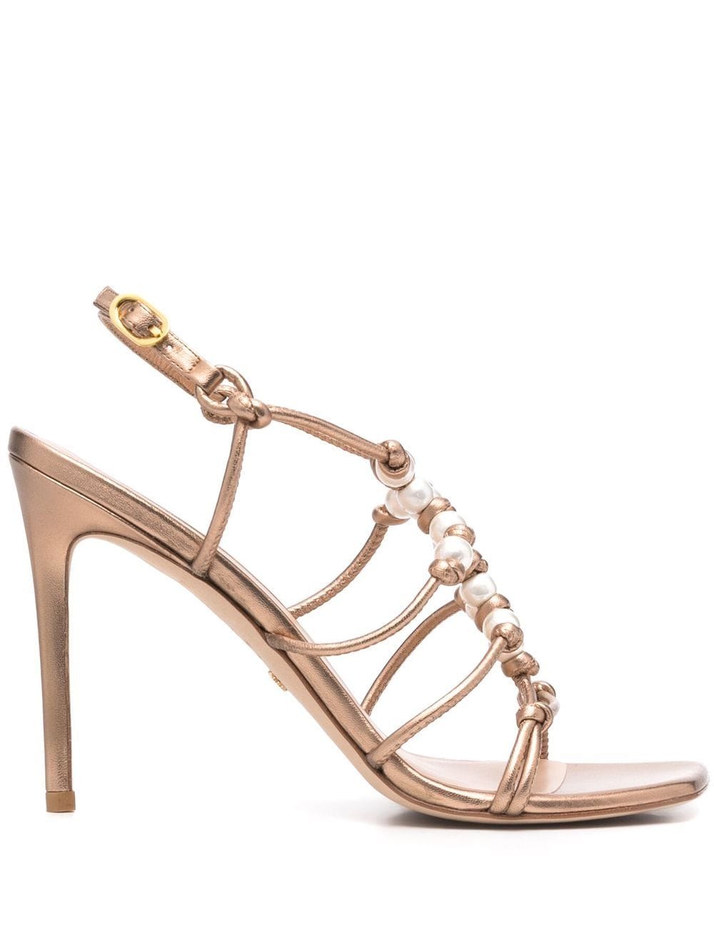 

Stuart Weitzman sandalias con nudo de perlas y tacón de 100mm - Neutro