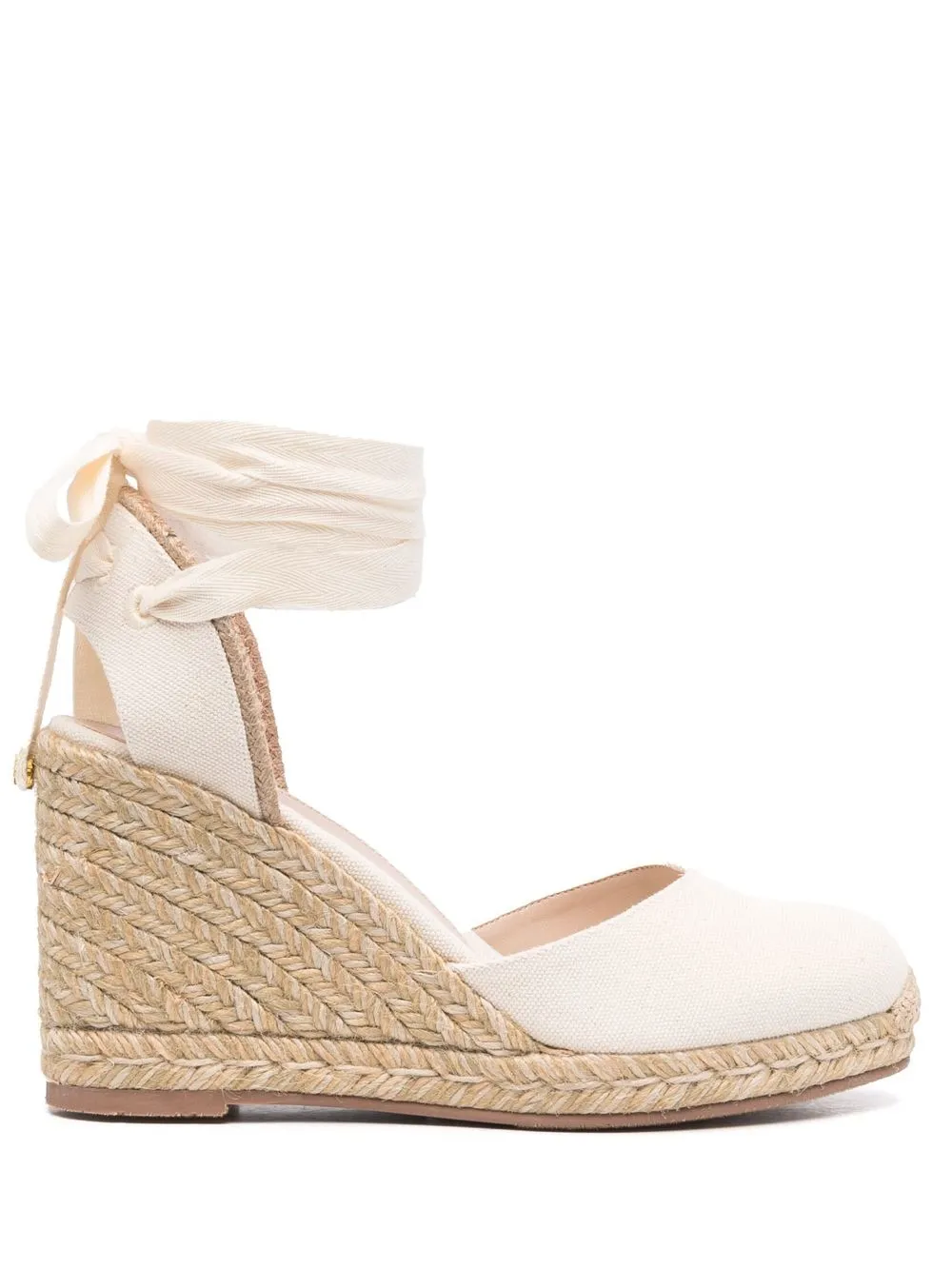 Stuart Weitzman 75mm Marguerita Mesh Espadrilles Wedges In Nude