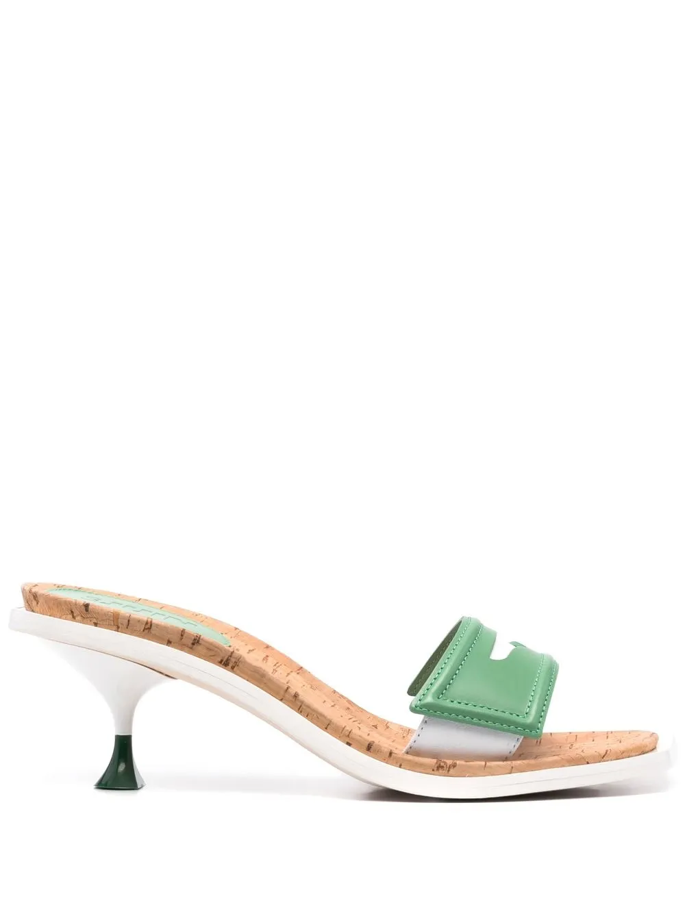 

3juin square-toe leather sandals - Green