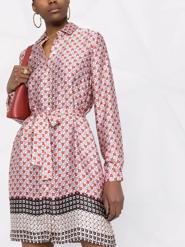 geometric print shirt dress