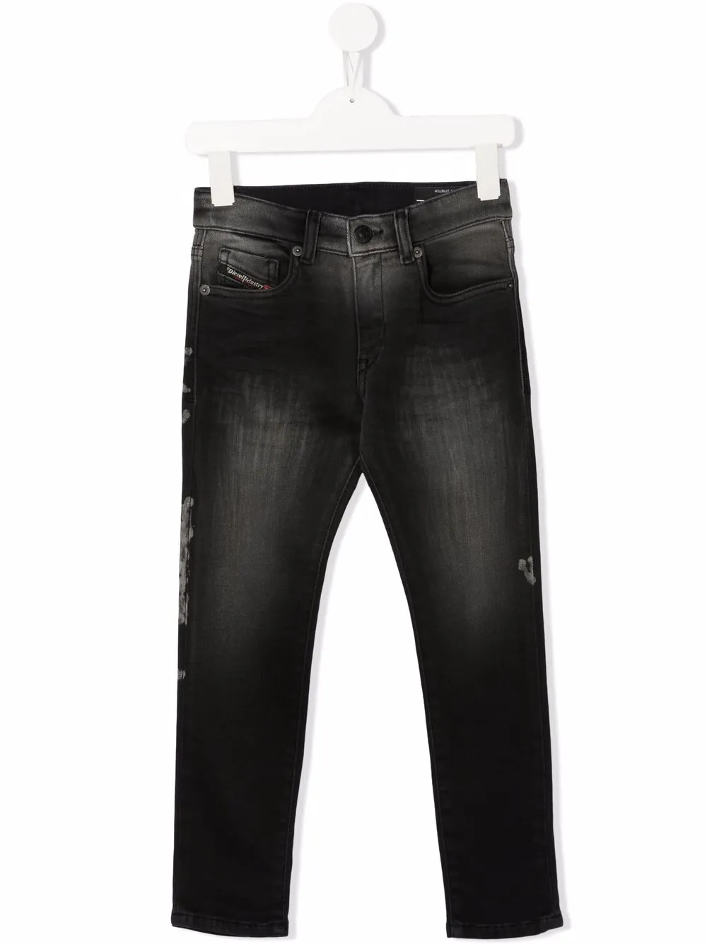 

Diesel Kids skinny jeans con efecto lavado - Negro