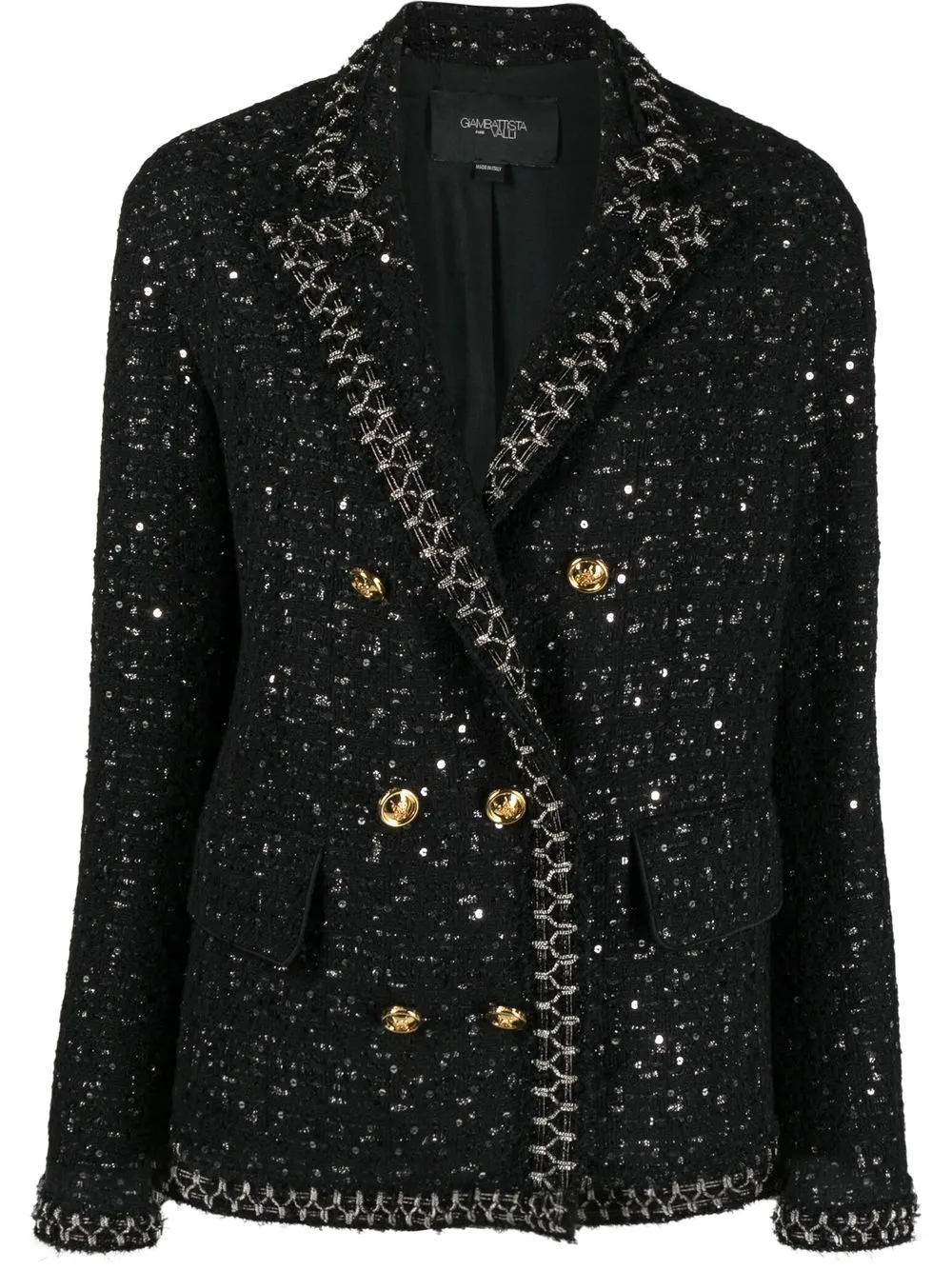 Giambattista Valli sequin double-breasted blazer - Black