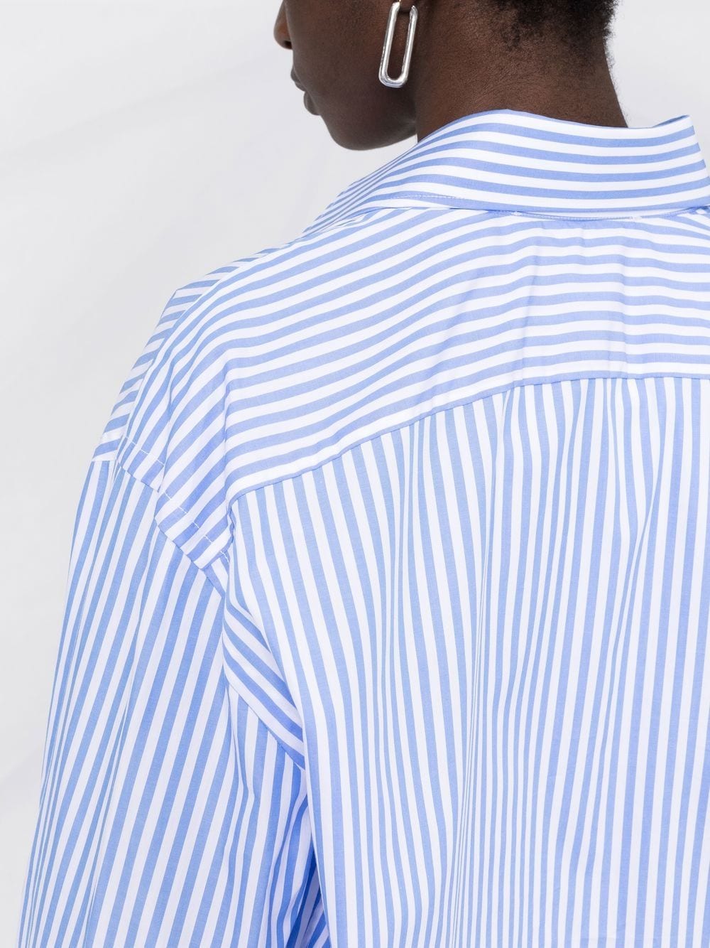 Shop Woera Stripe-pattern Long-sleeved Shirt In Blue