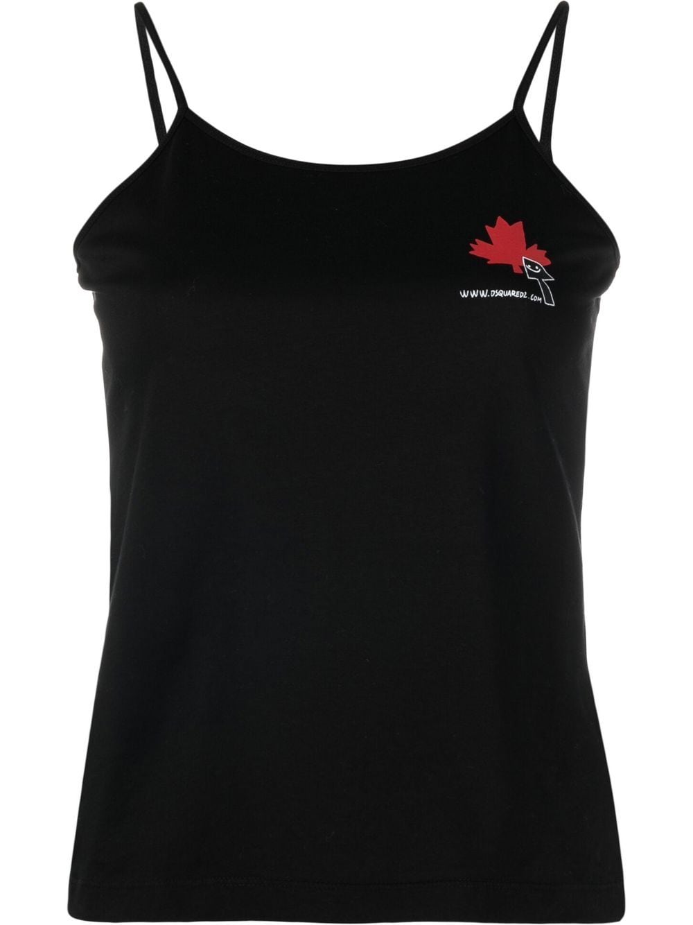maple leaf logo-print vest top