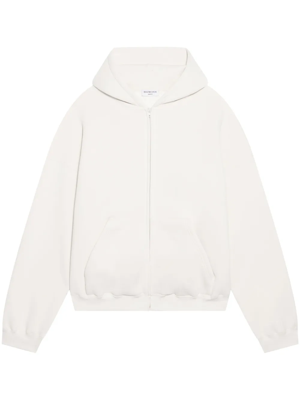 Balenciaga Logo-print Cotton-blend Hoodie In Weiss