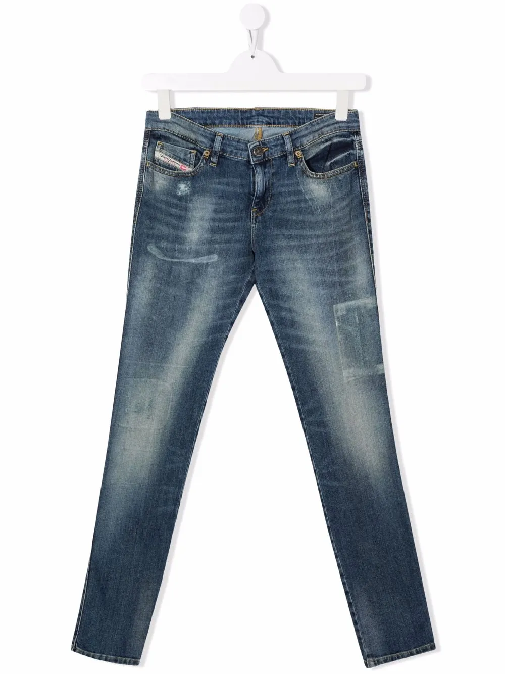 

Diesel Kids skinny jeans con efecto lavado - Azul