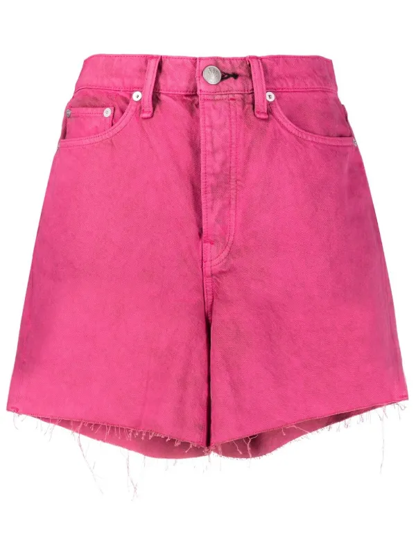 high-waisted Frayed Denim Shorts - Farfetch