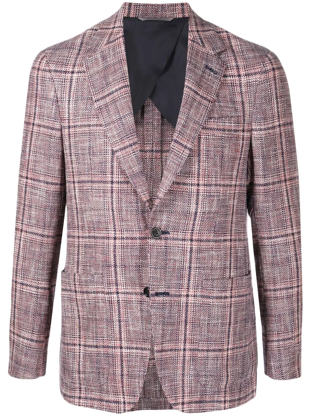 

Canali single-breasted check-print blazer - Pink