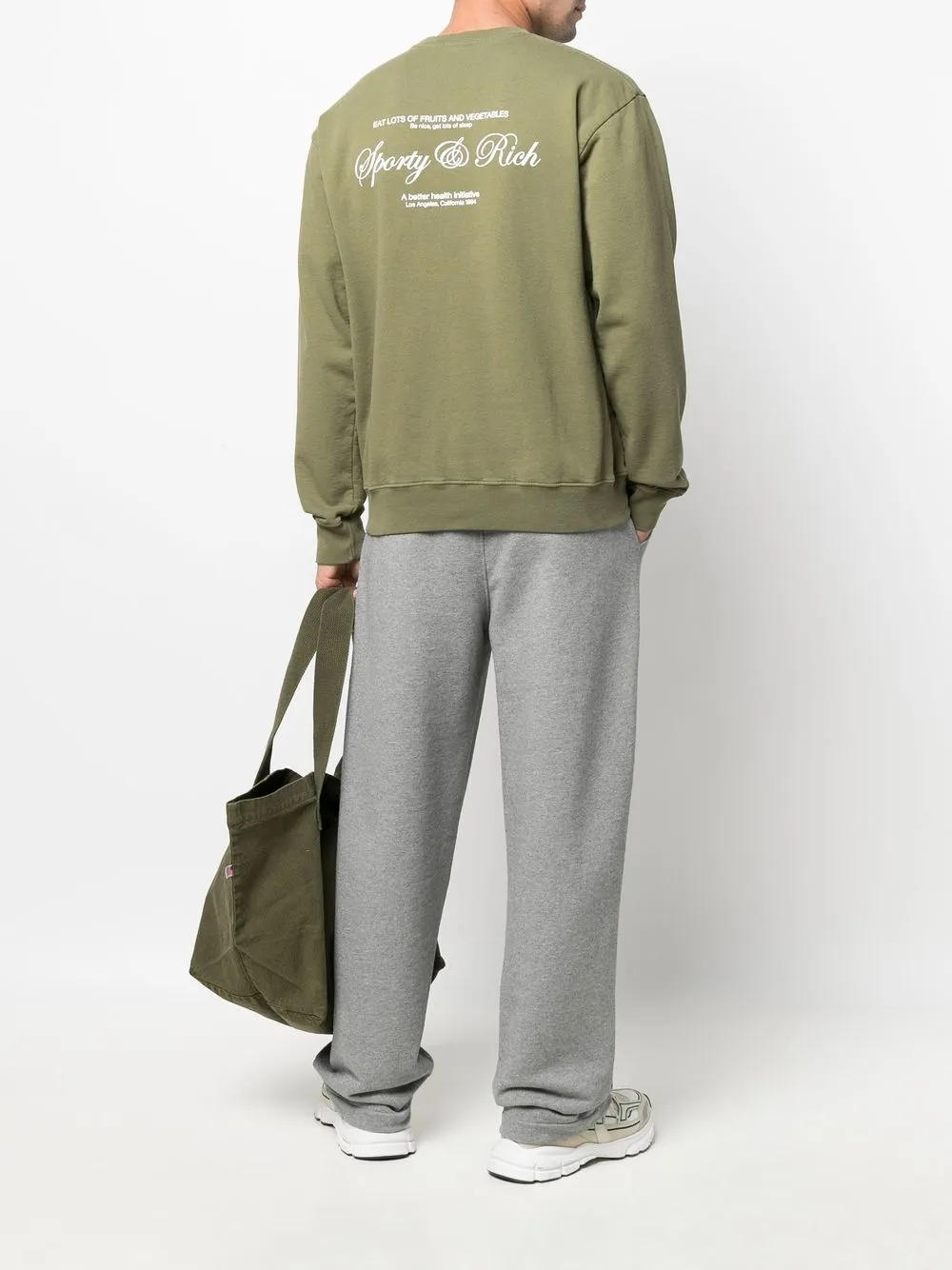 Sporty & Rich Sweater met logoprint Groen