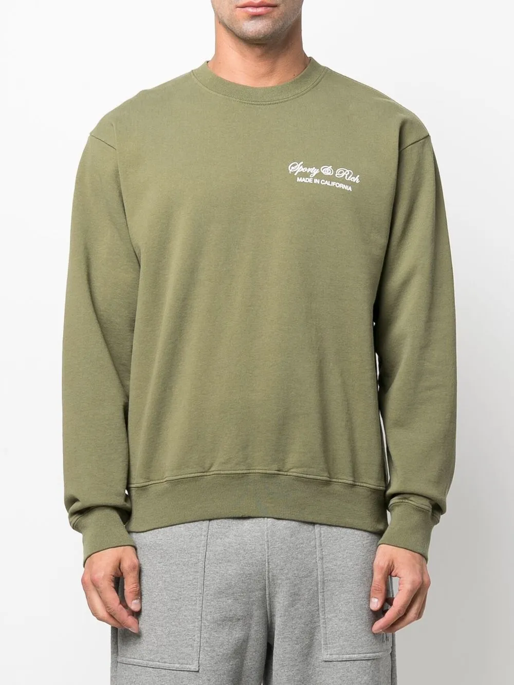Sporty & Rich Sweater met logoprint Groen