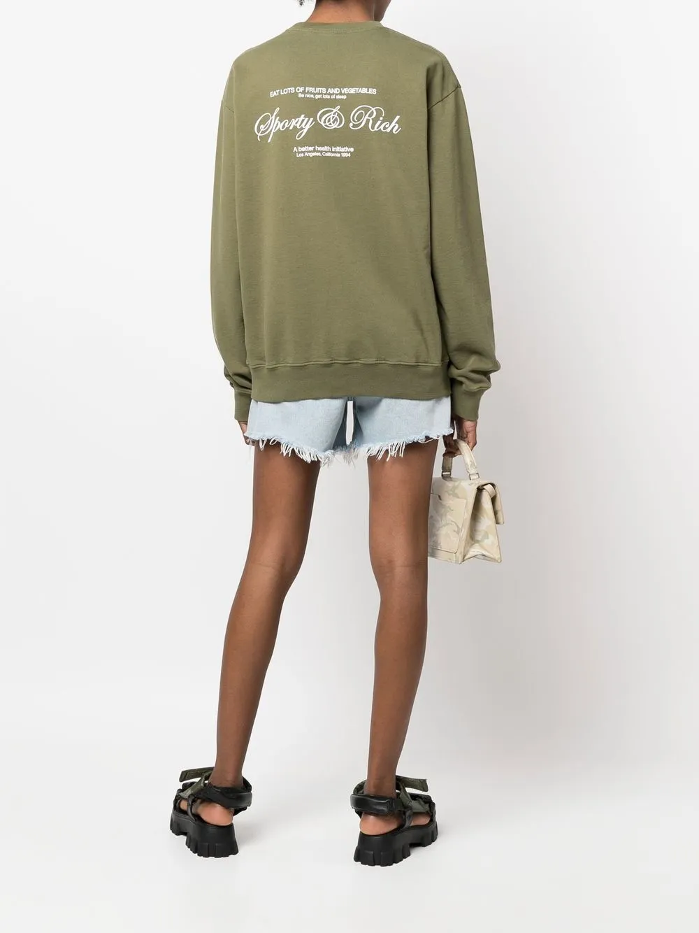 Sporty & Rich Sweater met logoprint Groen