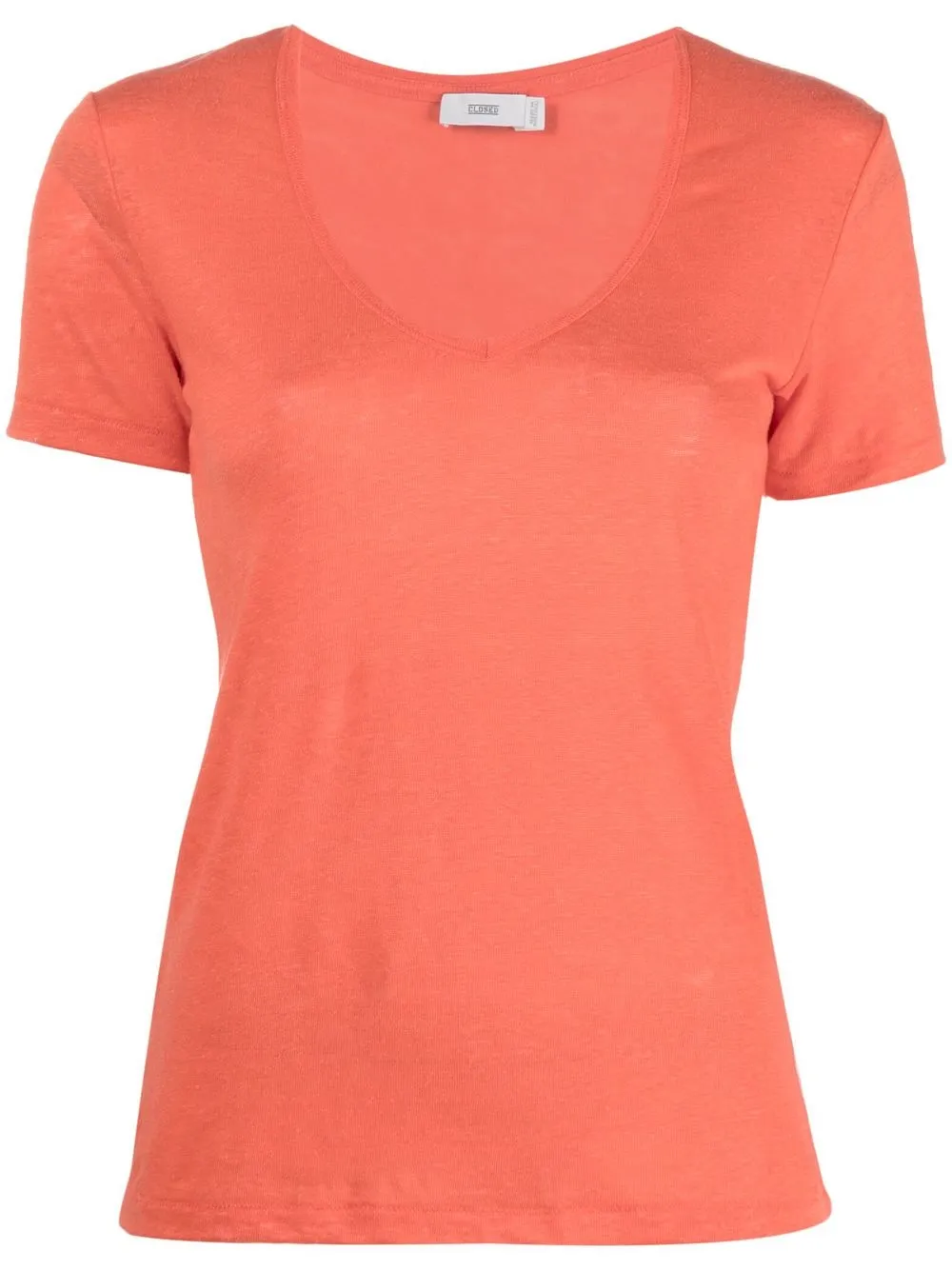 Closed T-shirt met V-hals Oranje
