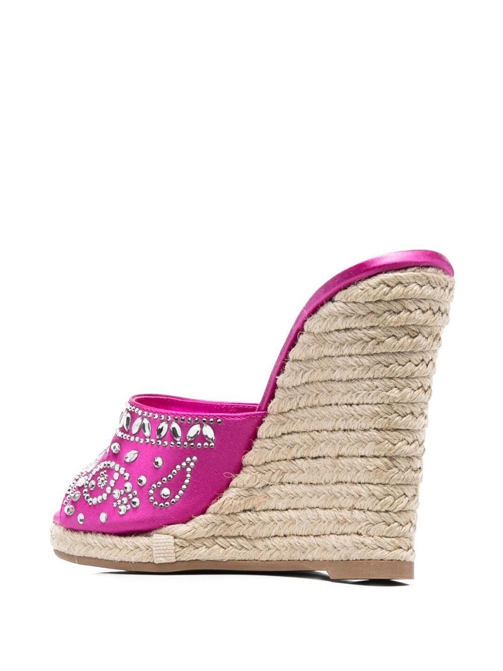 Shop Le Silla Crystal-embellished Wedge-heeled Sandals In Pink
