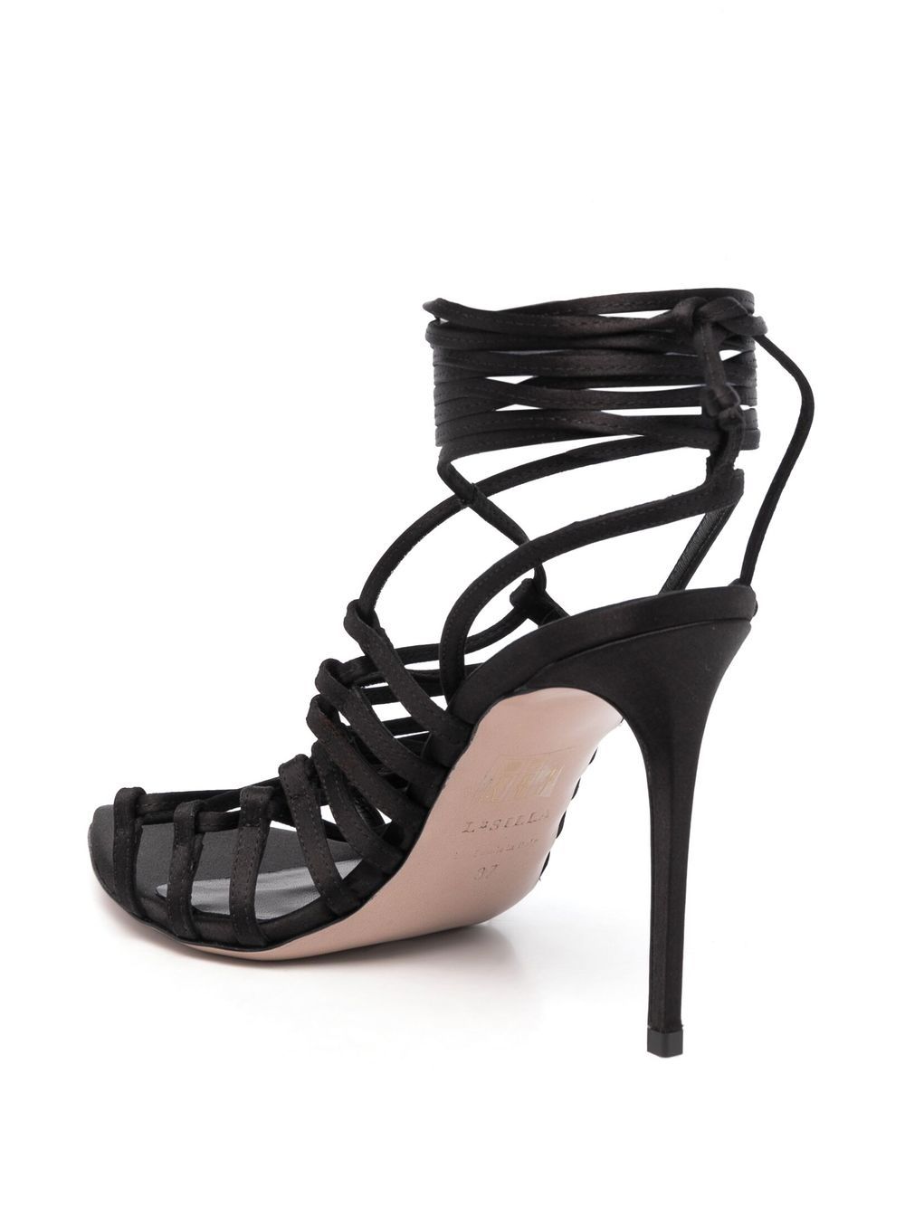 Shop Le Silla Afrodite Wraparound 110mm Sandals In Black