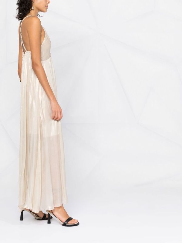 draped v neck dress