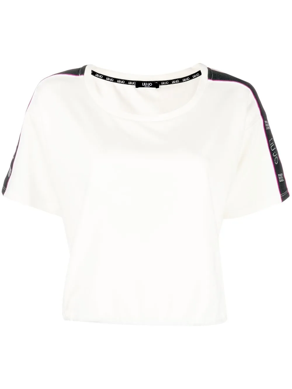 

LIU JO logo-tape detail T-shirt - White