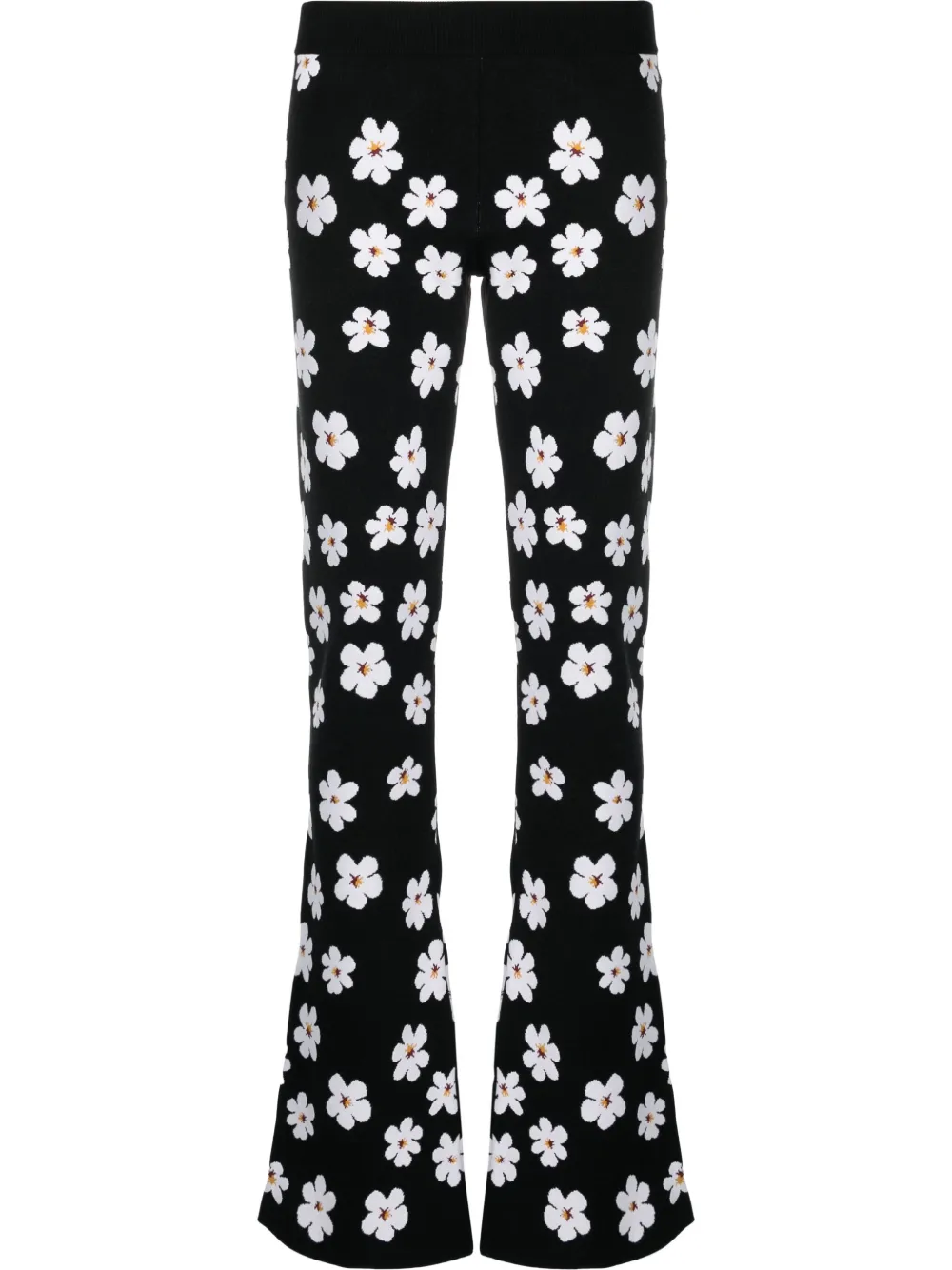 

Marni floral-print flared trousers - Black