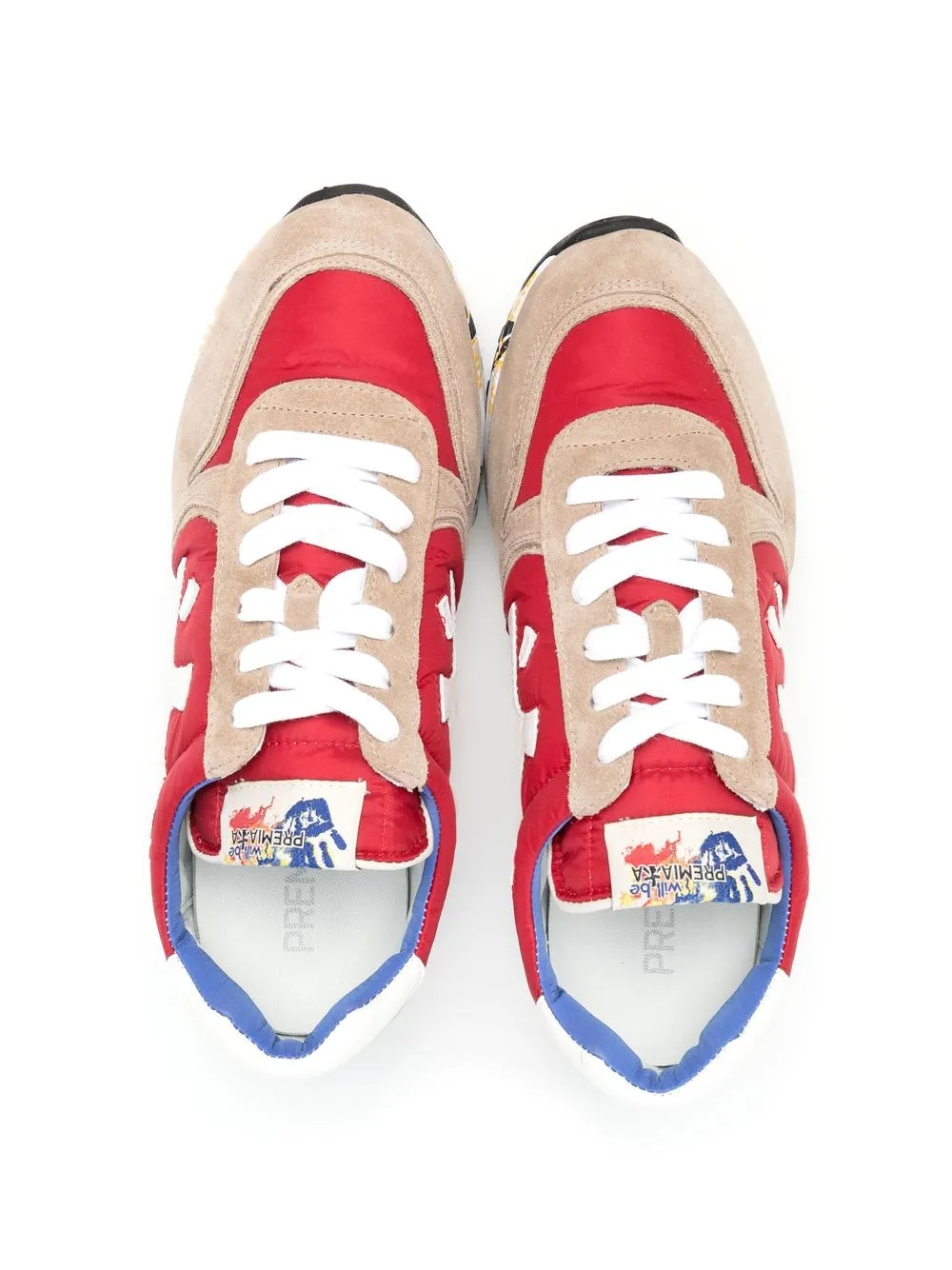  Premiata Kids Teen Sneakers In Colour Block Optik   Braun 