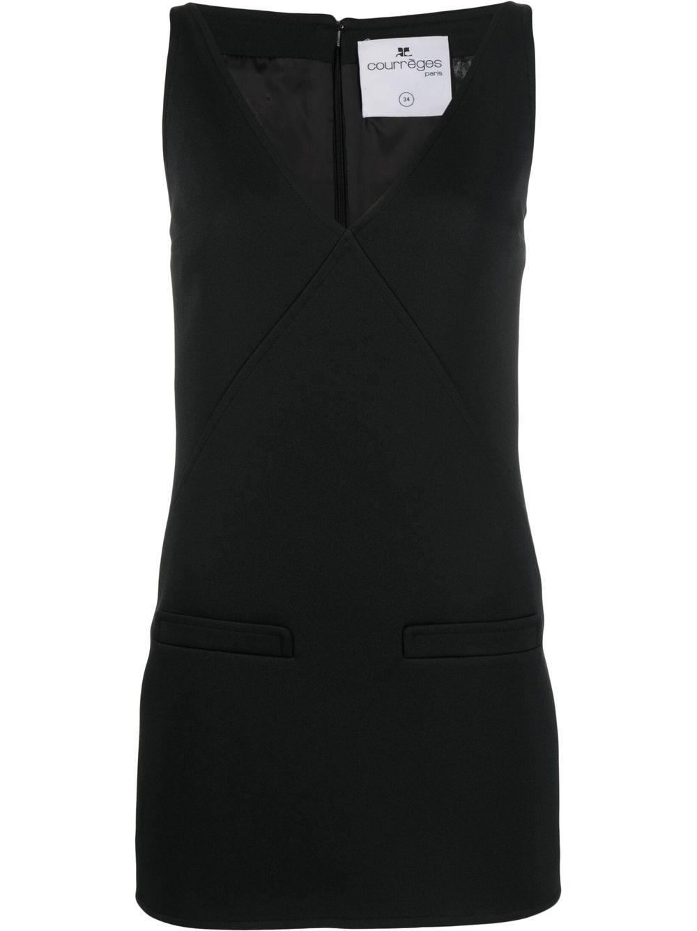 

Courrèges V-neck fitted mini dress - Black