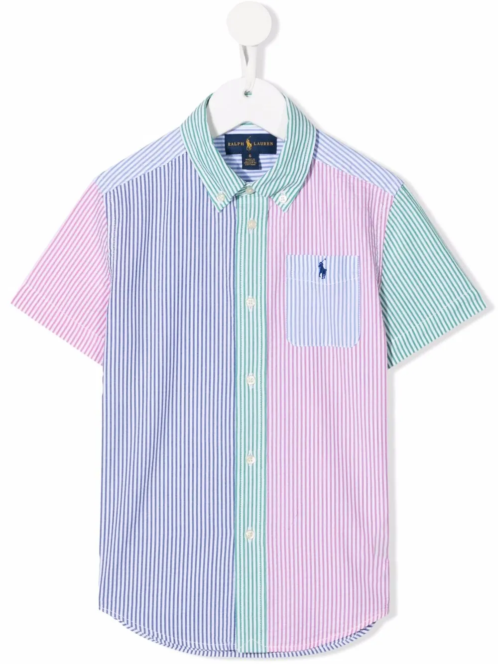

Ralph Lauren Kids colour-block short-sleeved shirt - Blue