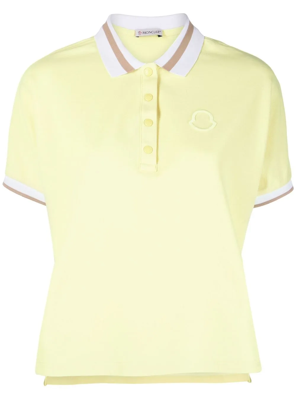 

Moncler playera tipo polo con logo bordado y diseño color block - Amarillo