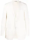 Canali single-breasted linen-silk blazer - White