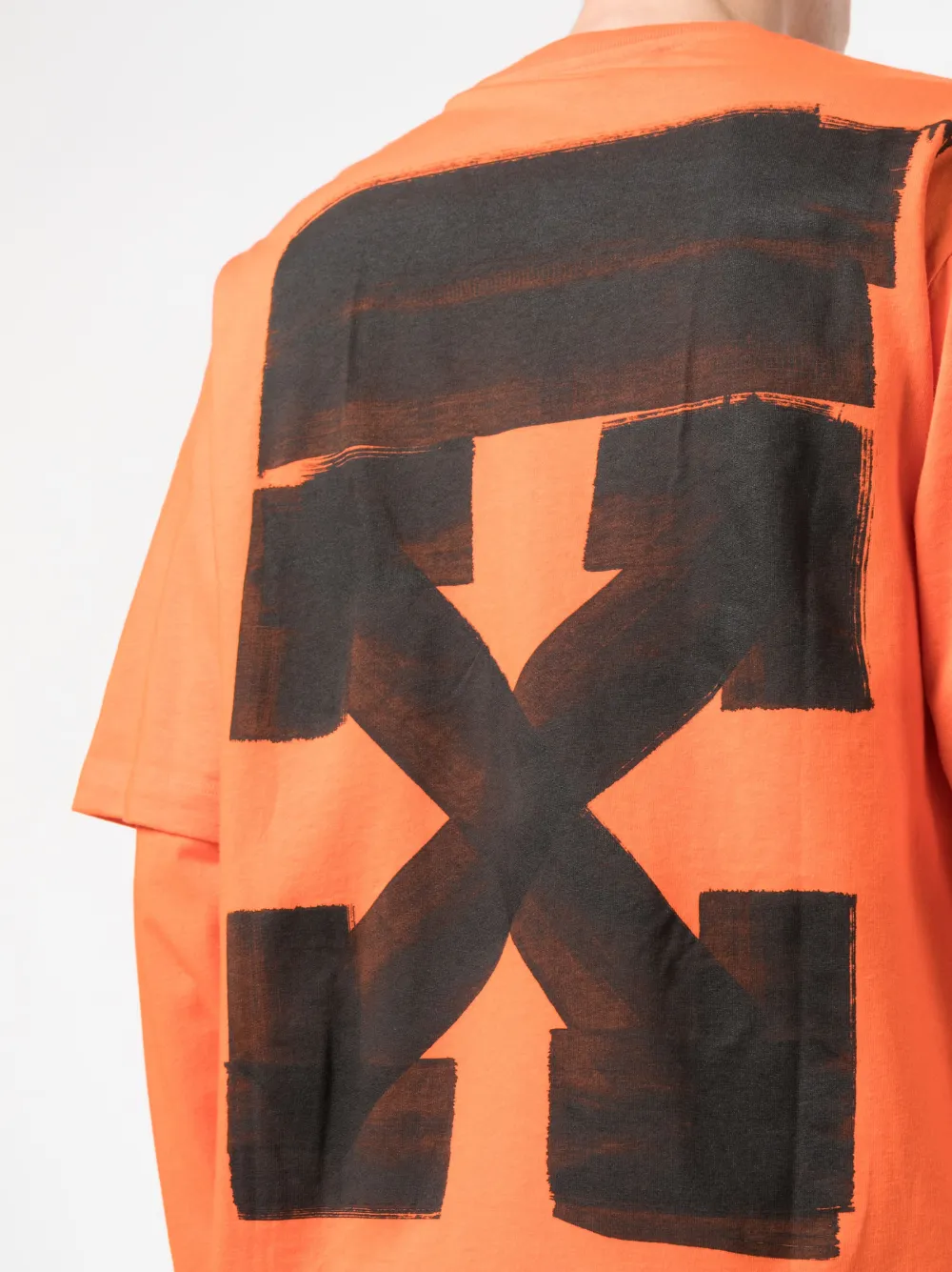 Shop Off-white Jumbo Marker-print Layered T-shirt In Orange