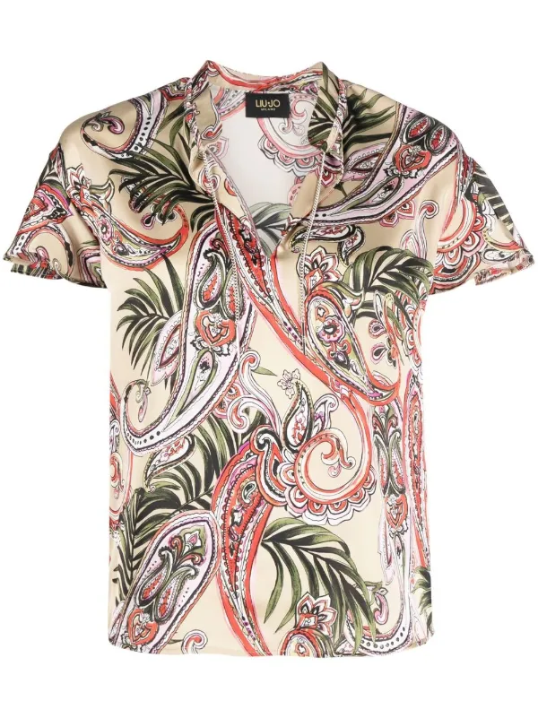 LIU JO paisley-print short-sleeve Top 