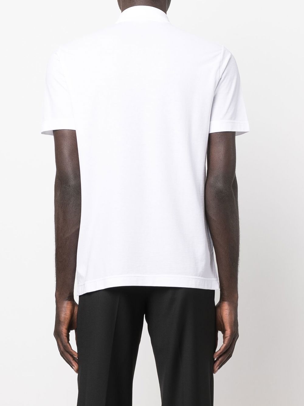 Shop Zanone Short-sleeved Cotton Polo Shirt In Weiss
