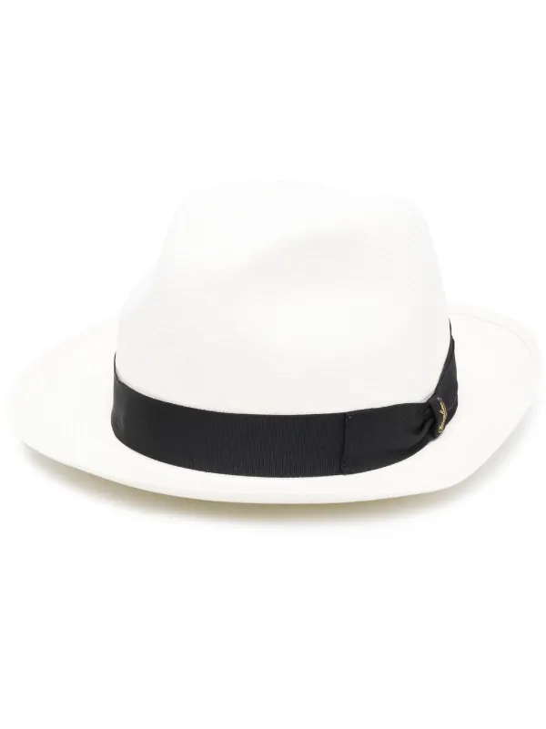 Borsalino bow detail Fedora Hat White FARFETCH PL