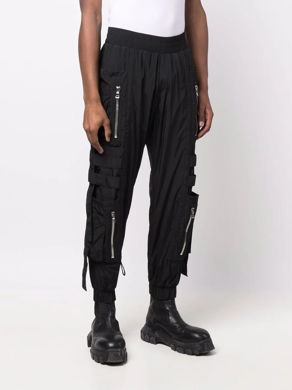 Balmain Shell Sporthose Mit Reißverschlusstaschen   Schwarz 