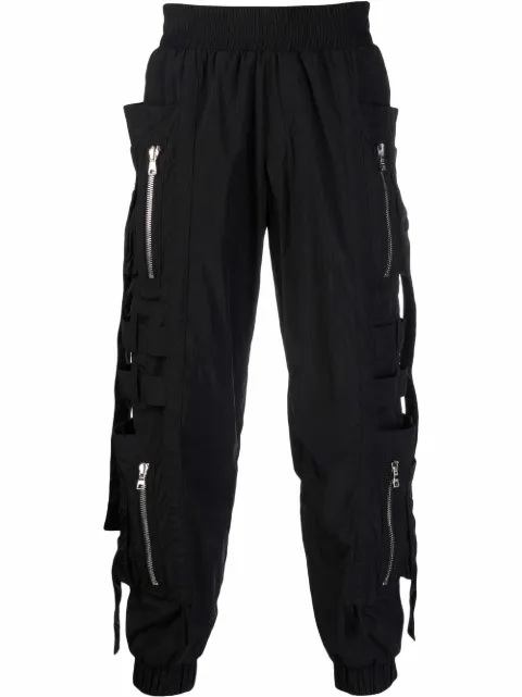 Balmain zipped-pocket shell joggers