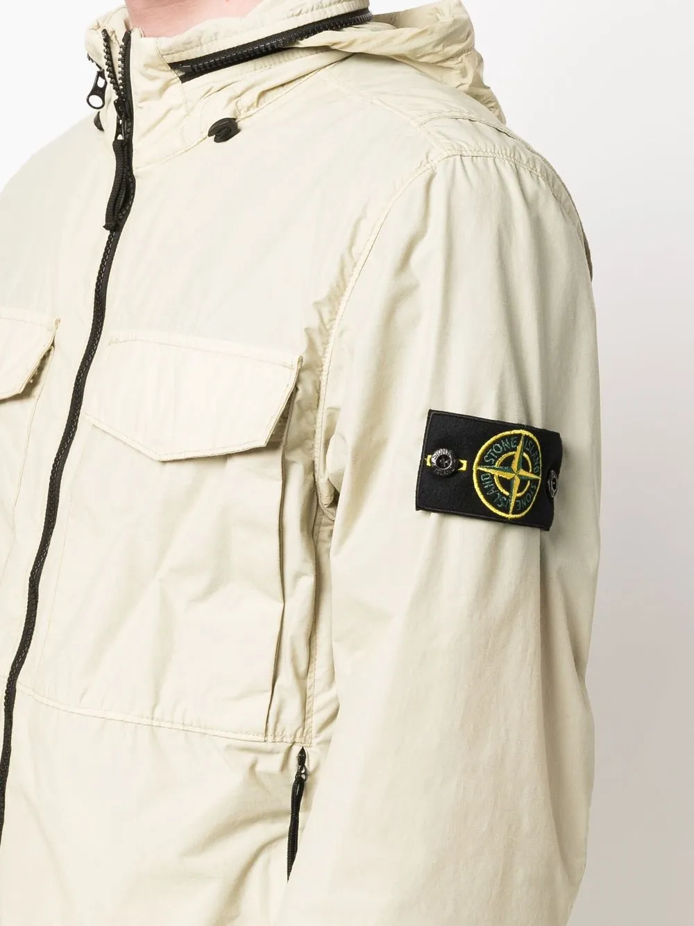 Compass-Patch Zip-Up Jacket