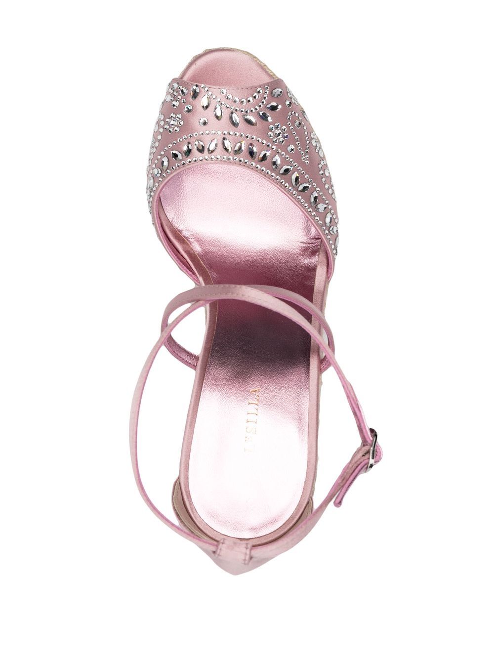 Shop Le Silla Crystal-embellished Wedge Sandals In Pink