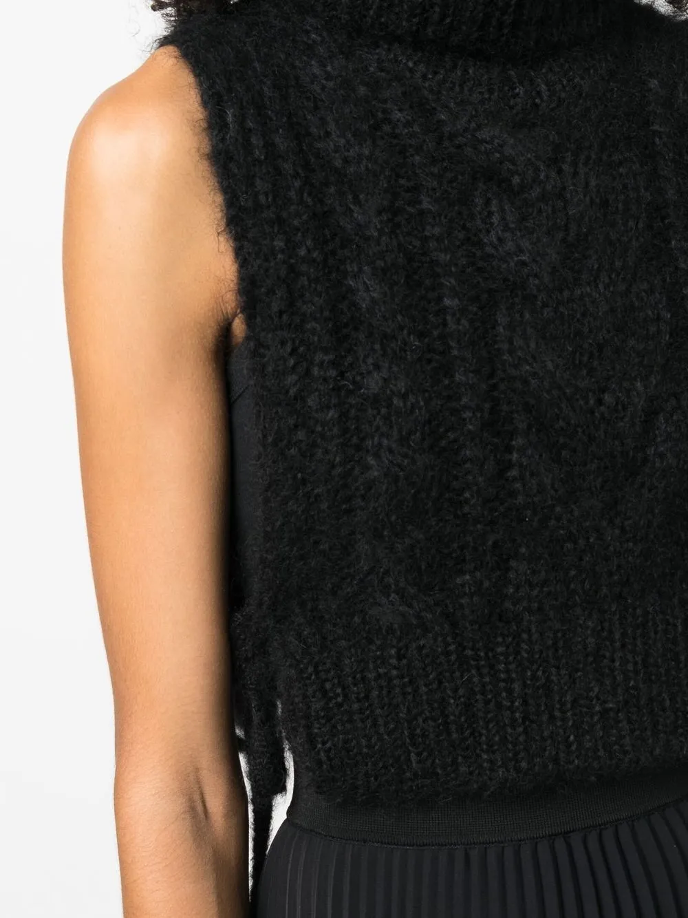 Cecilie Bahnsen Ivanka Knitted Cropped Top In Black