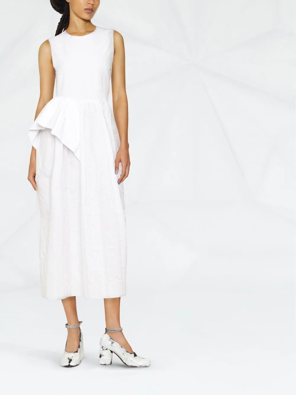 Cecilie Bahnsen Midi-jurk met bloemenprint - Wit
