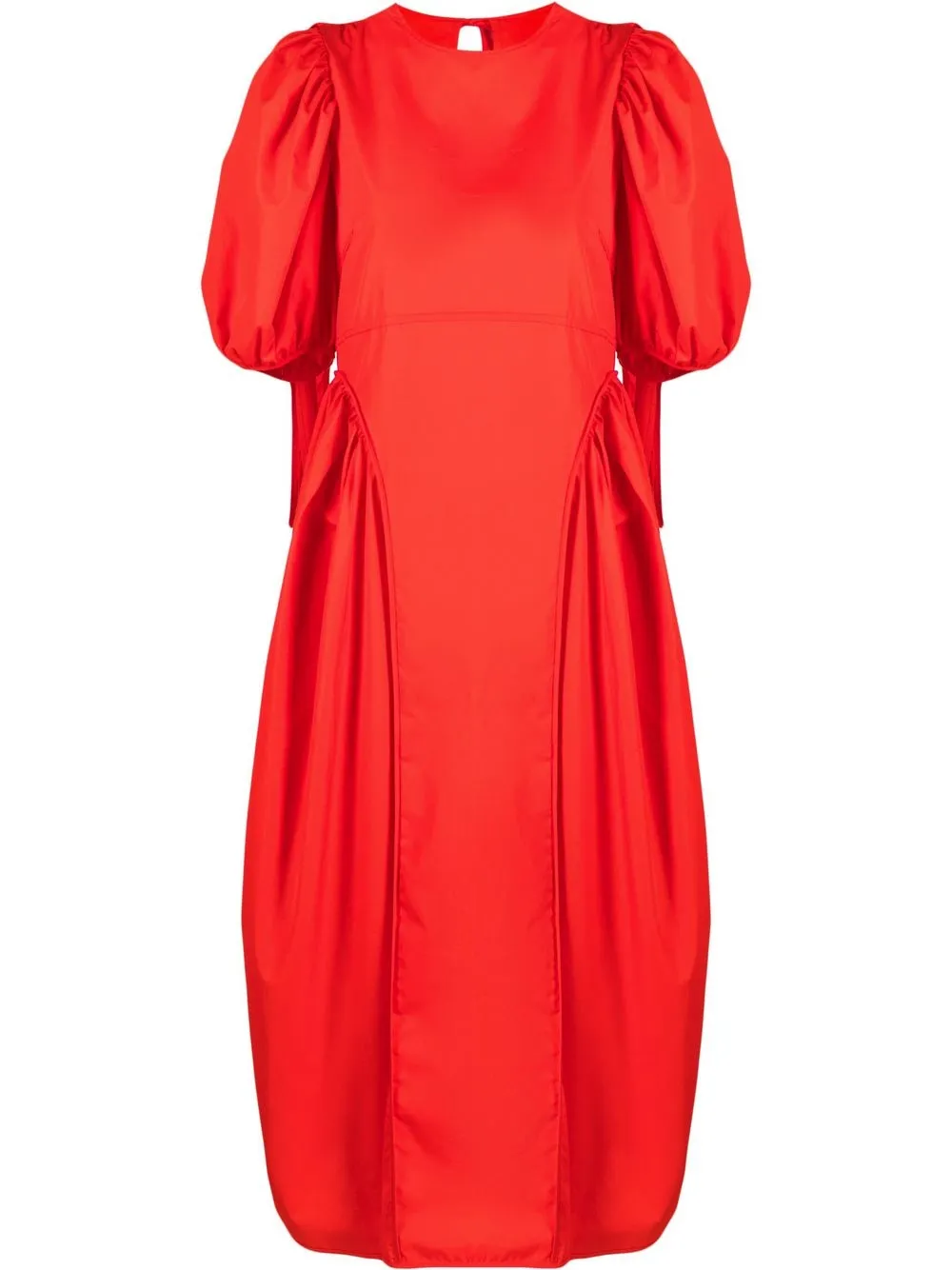 

Cecilie Bahnsen vestido midi Finnegan con diseño peplum - Rojo