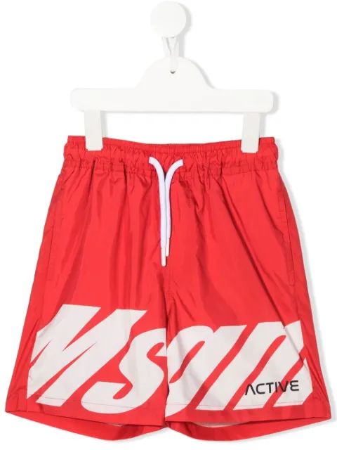 MSGM Kids shorts deportivos con logo estampado