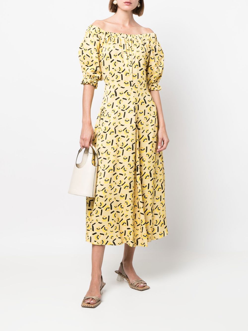 Birélin floral-print off-shoulder Dress - Farfetch