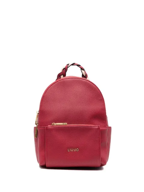 liu jo logo文字拉链口袋双肩包