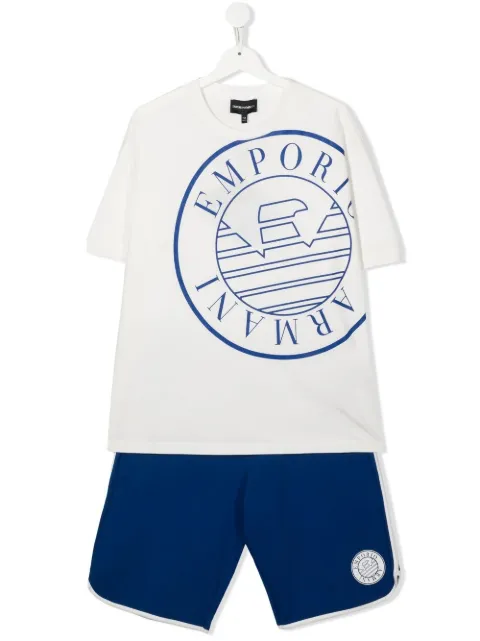 Emporio Armani Kids طقم بشورت وطبعة شعار الماركة